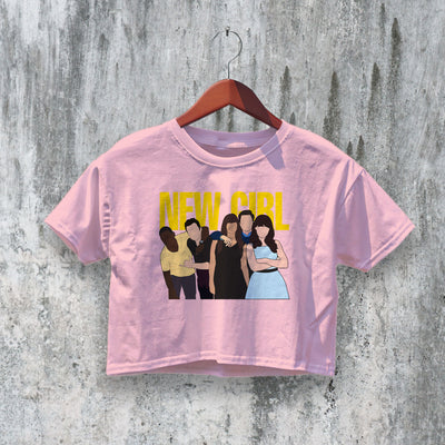 New Girl Crop Top Crew Fan Crop Tee Loft Vibes Shirt Sitcom TV Merch