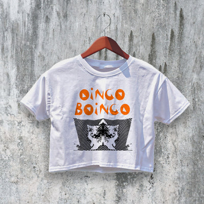 Oingo Boingo Crop Top Vintage Logo Band Crop Tee New Wave Music Shirt