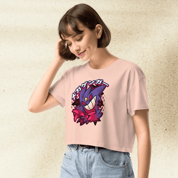 Pokemon Gengar Crop Top | Gastly Haunter Gengar Ghost Anime Y2K Crop Tee - bestshirtz