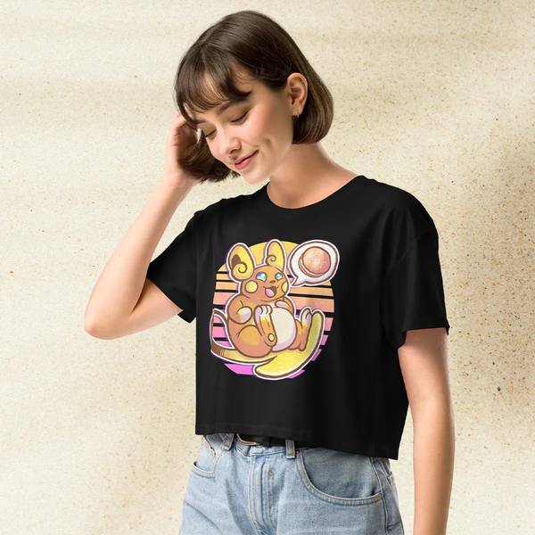 Pokemon Raichu Crop Top | Pichu Pikachu Raichu Anime Graphic Aesthetic Crop Tee