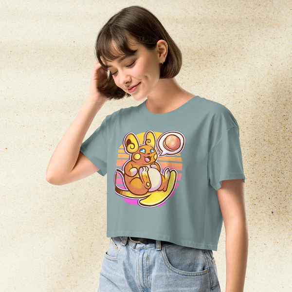 Pokemon Raichu Crop Top | Pichu Pikachu Raichu Anime Graphic Aesthetic Crop Tee