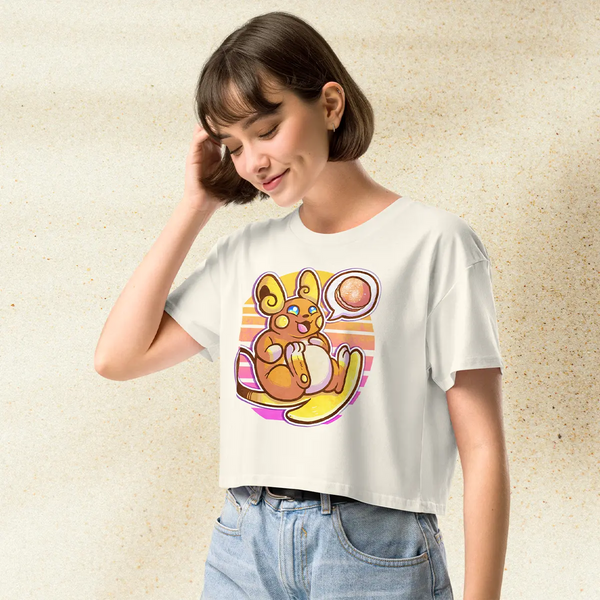 Pokemon Raichu Crop Top | Pichu Pikachu Raichu Anime Graphic Aesthetic Crop Tee