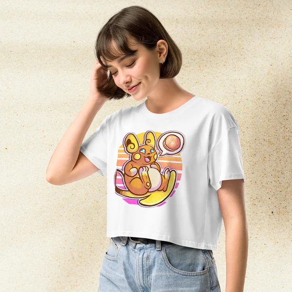 Pokemon Raichu Crop Top | Pichu Pikachu Raichu Anime Graphic Aesthetic Crop Tee
