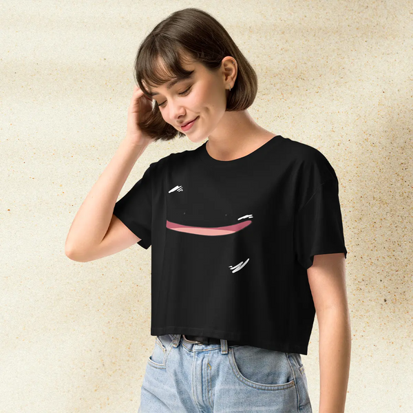 Pokemon Ditto Smile Crop Top | Cute Kawaii Ditto Face Anime Crop Tee | Y2K Pokemon Shirt