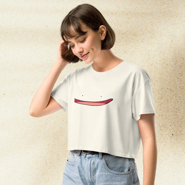 Pokemon Ditto Smile Crop Top | Cute Kawaii Ditto Face Anime Crop Tee | Y2K Pokemon Shirt