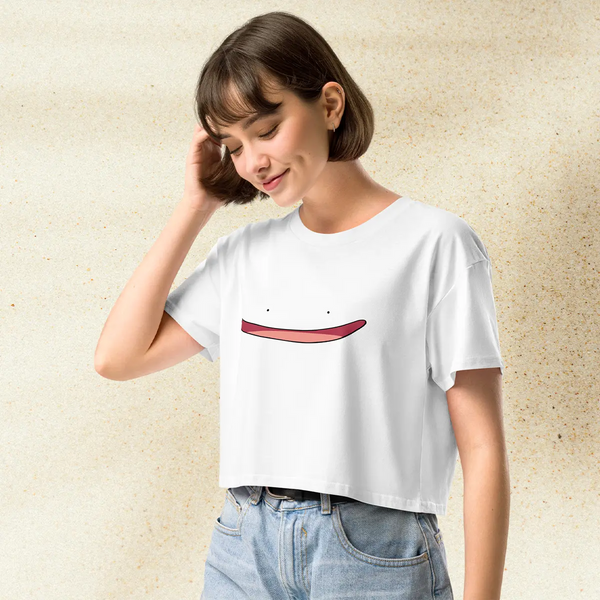 Pokemon Ditto Smile Crop Top | Cute Kawaii Ditto Face Anime Crop Tee | Y2K Pokemon Shirt