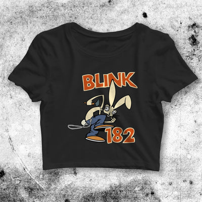 Blink 182 Crop Top Bunny Punk Crop Tee Blink 182 Rabbit Logo Shirt - bestshirtz#