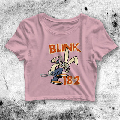 Blink 182 Crop Top Bunny Punk Crop Tee Blink 182 Rabbit Logo Shirt - bestshirtz#