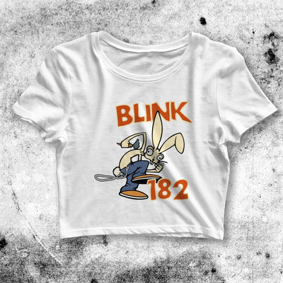 Blink 182 Crop Top Bunny Punk Crop Tee Blink 182 Rabbit Logo Shirt - bestshirtz#