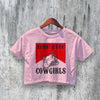 Cowboy Crop Top Long Live Cowgirl Crop Tee Y2K Vintage Cowboy Shirt