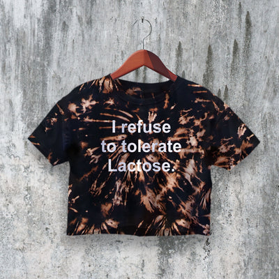 Tolerate Lactose Crop Top Y2K Crop Tee Fun Statement Shirt Funny Quote - bestshirtz#