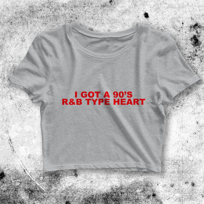 90s R&B Heart Crop Top Y2K Crop Tee Statement Shirt Women Y2K - bestshirtz#