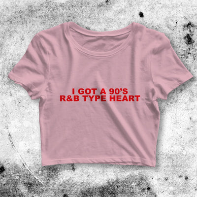 90s R&B Heart Crop Top Y2K Crop Tee Statement Shirt Women Y2K - bestshirtz#
