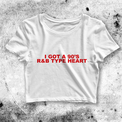 90s R&B Heart Crop Top Y2K Crop Tee Statement Shirt Women Y2K - bestshirtz#