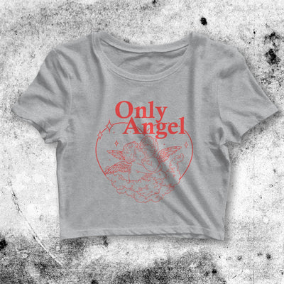 Only Angel Crop Top Angel Crop Tee Aesthetic Y2K Shirt Angel Y2K - bestshirtz#