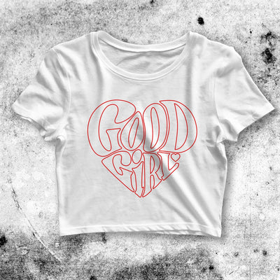 Good Girl Heart Crop Top Good Girl Shirt Girl Aesthetic Y2K Shirt - bestshirtz#