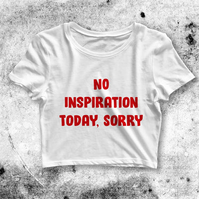 No Inspiration Today Crop Top No Inspiration Today Shirt Aesthetic Y2K Shirt - bestshirtz#