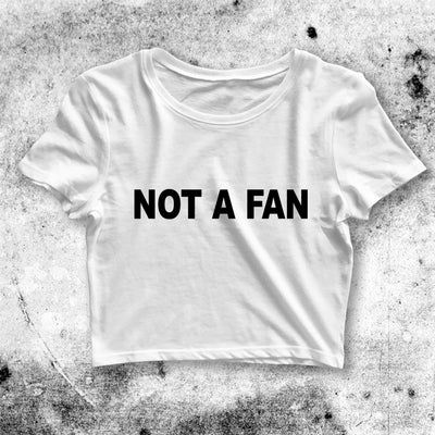 Y2K Crop Top Not A Fan Crop Tee Aesthetic Y2K Shirt Fun Meme - bestshirtz#