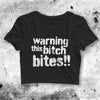 Warning This Bitch Bites Crop Top Warning This Bitch Bites Shirt Bitch Aesthetic Y2K Shirt - bestshirtz#