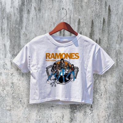 Ramones Crop Top Road to Ruin Crop Tee Punk Rock Shirt Band Merch - bestshirtz#