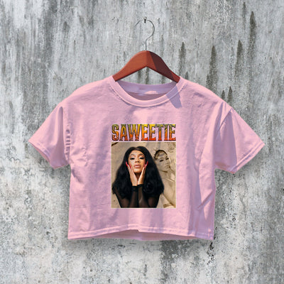 Saweetie Crop Top Pretty Rapper Crop Tee Saweetie Bootleg Shirt - bestshirtz#
