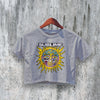 Sublime Crop Top Sun Logo Crop Tee 90s Rock Fan Tour Band Shirt