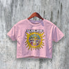 Sublime Crop Top Sun Logo Crop Tee 90s Rock Fan Tour Band Shirt