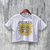 Sublime Crop Top Sun Logo Crop Tee 90s Rock Fan Tour Band Shirt