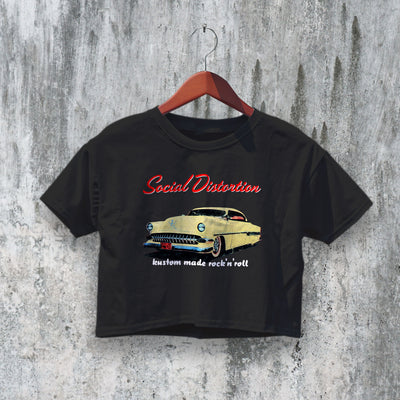 Social Distortion Crop Top Rock N Roll Crop Tee Punk Rock Car Shirt Band