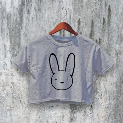 Bad Bunny Logo Crop Top Rapper Bunny Crop Tee Aesthetic Latin Rap Shirt