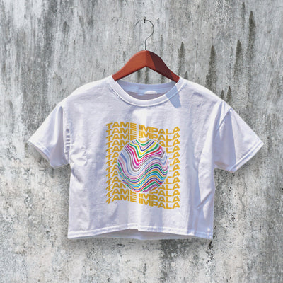 Tame Impala Crop Top Psychedelic Crop Tee Logo Band Shirt Tour Merch - bestshirtz#