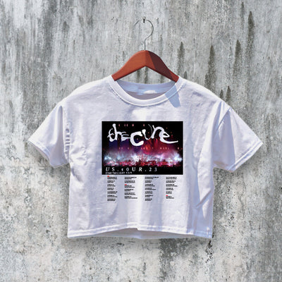 The Cure Crop Top Of A Lost World Crop Tee US Tour Shirt Fan Music Merch