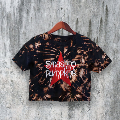 Smashing Pumpkins Crop Top Logo Star Crop Tee Band Mellon Collie Shirt - bestshirtz#