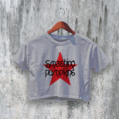 Smashing Pumpkins Crop Top Logo Star Crop Tee Band Mellon Collie Shirt - bestshirtz#