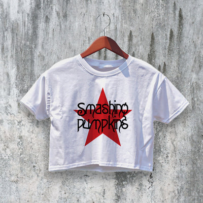 Smashing Pumpkins Crop Top Logo Star Crop Tee Band Mellon Collie Shirt - bestshirtz#