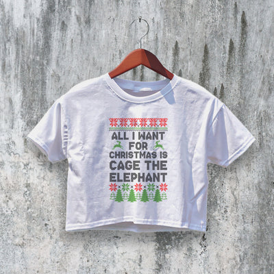 Cage The Elephant Crop Top Christmas Crop Tee Rock Band Shirt Edgy Fan