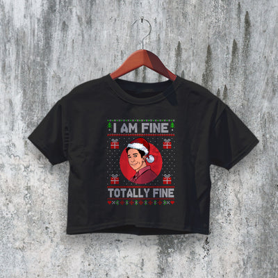 Friends Christmas Crop Top I Am Fine Totally Fine Crop Tee Friend Shirt