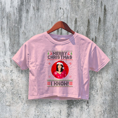 Friends Christmas Crop Top Merry Christmas I Know Crop Tee Friend Shirt