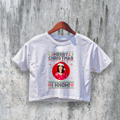 Friends Christmas Crop Top Merry Christmas I Know Crop Tee Friend Shirt