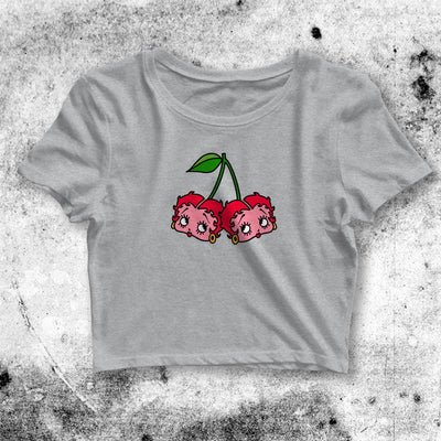 Cherry Betty Boop Crop Top Betty Boop Shirt Cartoon Aesthetic Y2K Shirt - bestshirtz#