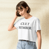 Cult Member Crop Top Y2K Aesthetic Music Tee | Vintage Inspired Graphic Crop Shirt - bestshirtz