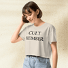 Cult Member Crop Top Y2K Aesthetic Music Tee | Vintage Inspired Graphic Crop Shirt - bestshirtz