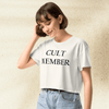 Cult Member Crop Top Y2K Aesthetic Music Tee | Vintage Inspired Graphic Crop Shirt - bestshirtz