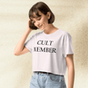 Cult Member Crop Top Y2K Aesthetic Music Tee | Vintage Inspired Graphic Crop Shirt - bestshirtz