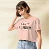 Cult Member Crop Top Y2K Aesthetic Music Tee | Vintage Inspired Graphic Crop Shirt - bestshirtz