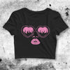 Heart Glasses Women Crop Top Heart Glasses Shirt Aesthetic Y2K Shirt