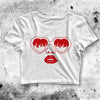 Heart Glasses Women Crop Top Heart Glasses Shirt Aesthetic Y2K Shirt - bestshirtz#