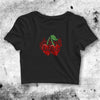 Hot Heart Cherry Crop Top Hot Heart Cherry Shirt Aesthetic Y2K Merch