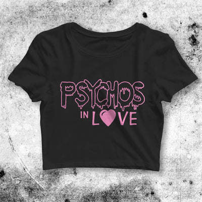 Psycho in Love Crop Top Women's Psycho Crop Tee Y2K Music - bestshirtz#