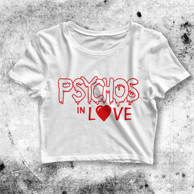 Psycho in Love Crop Top Women's Psycho Crop Tee Y2K Music - bestshirtz#